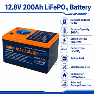12V 200Ah LiFePO4 Lithium Battery 2560Wh Solar Backup