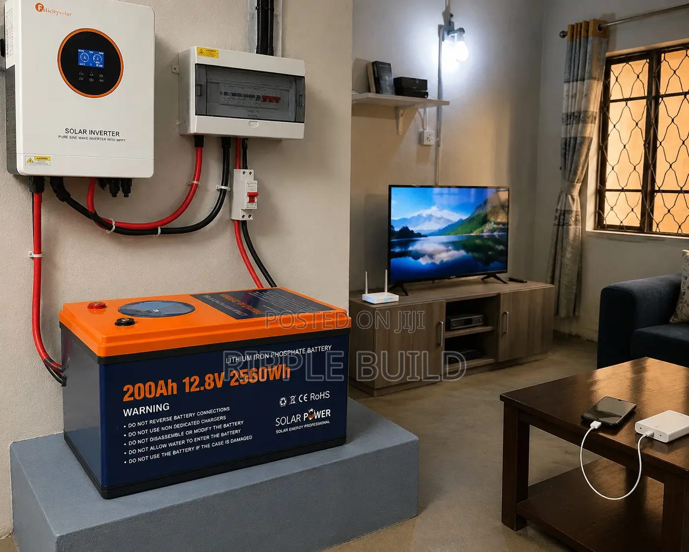 12V 200Ah LiFePO4 Lithium Battery 2560Wh Solar Backup
