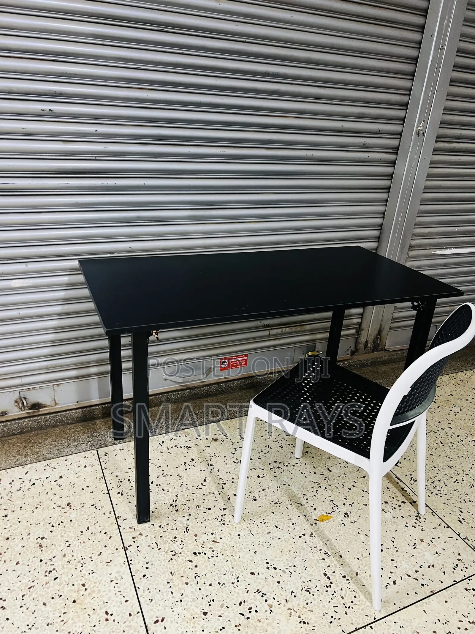 Wooden Reading Table With a Plastic Chair