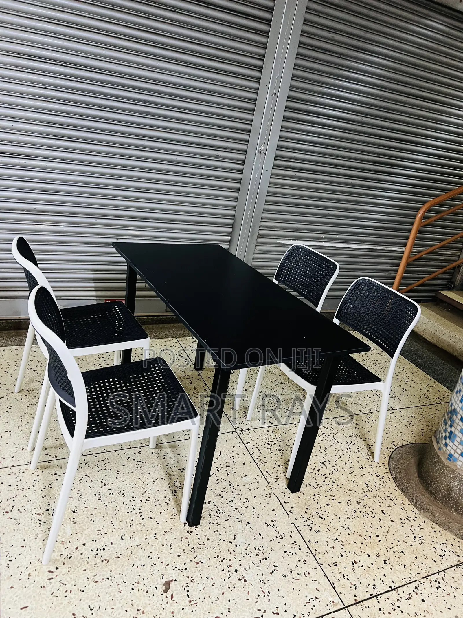 Combo Set Dining Wooden Folding Table and Plastic Chairs