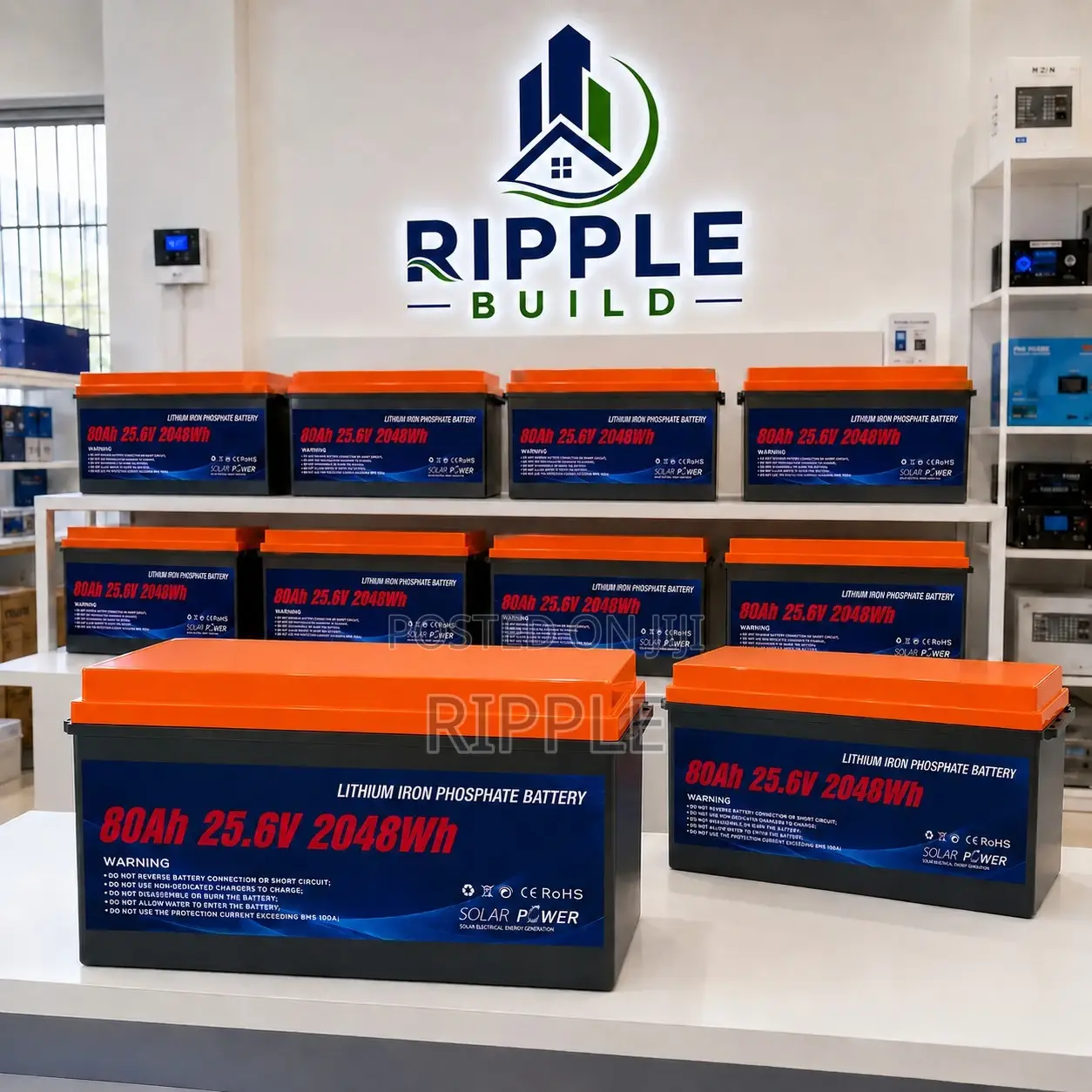 24V 80Ah LiFePO4 Lithium Battery 2048Wh Solar Backup
