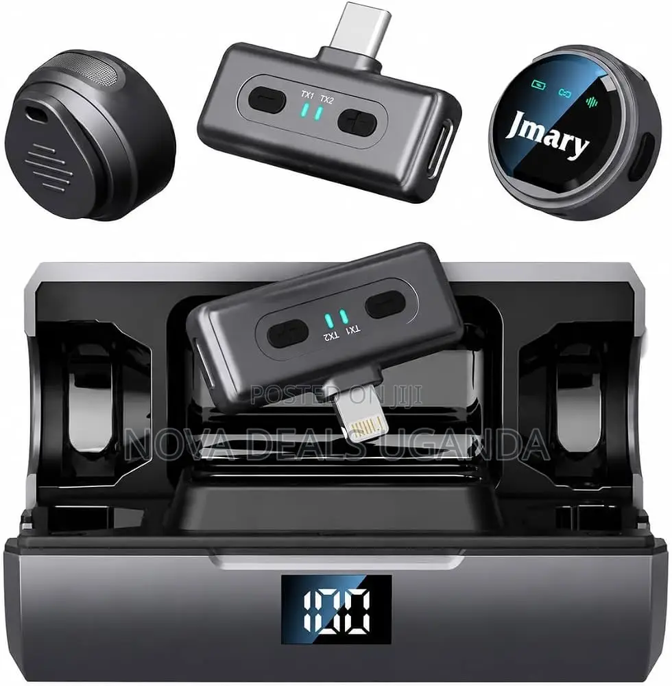 Jmary MW-19 2.4GHz Wireless Microphone 2-in-1 | Dual Lavalier Mic
