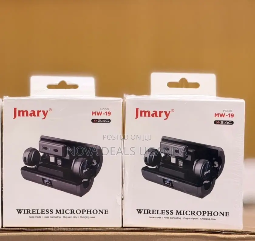 Jmary MW-19 2.4GHz Wireless Microphone 2-in-1 | Dual Lavalier Mic