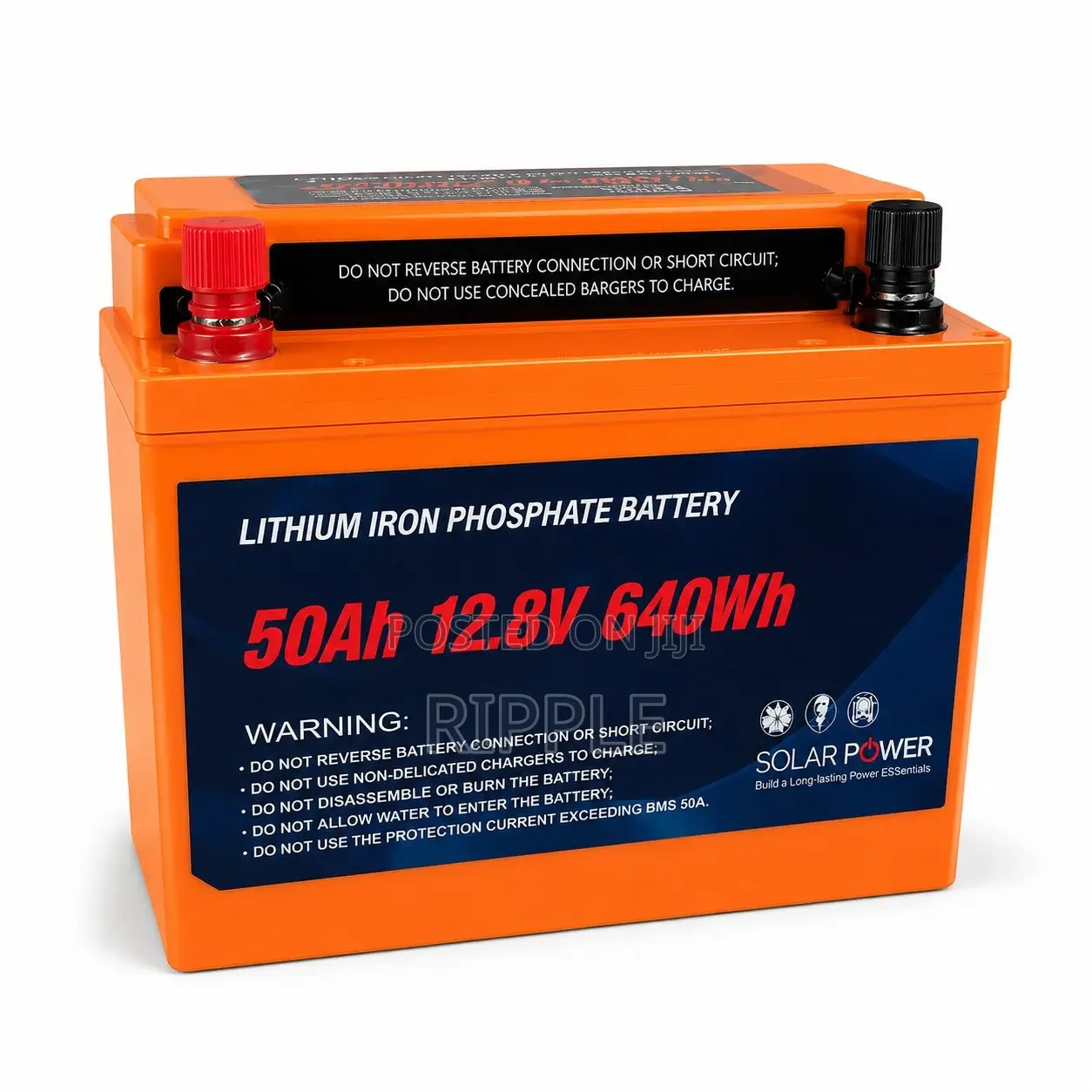 640Wh LiFePO4 Lithium Battery 50Ah Solar Backup 12V