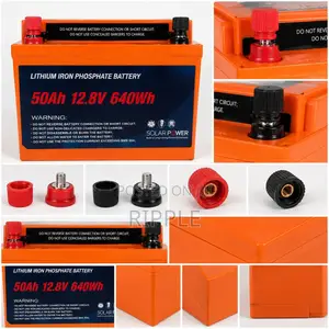 640Wh LiFePO4 Lithium Battery 50Ah Solar Backup 12V