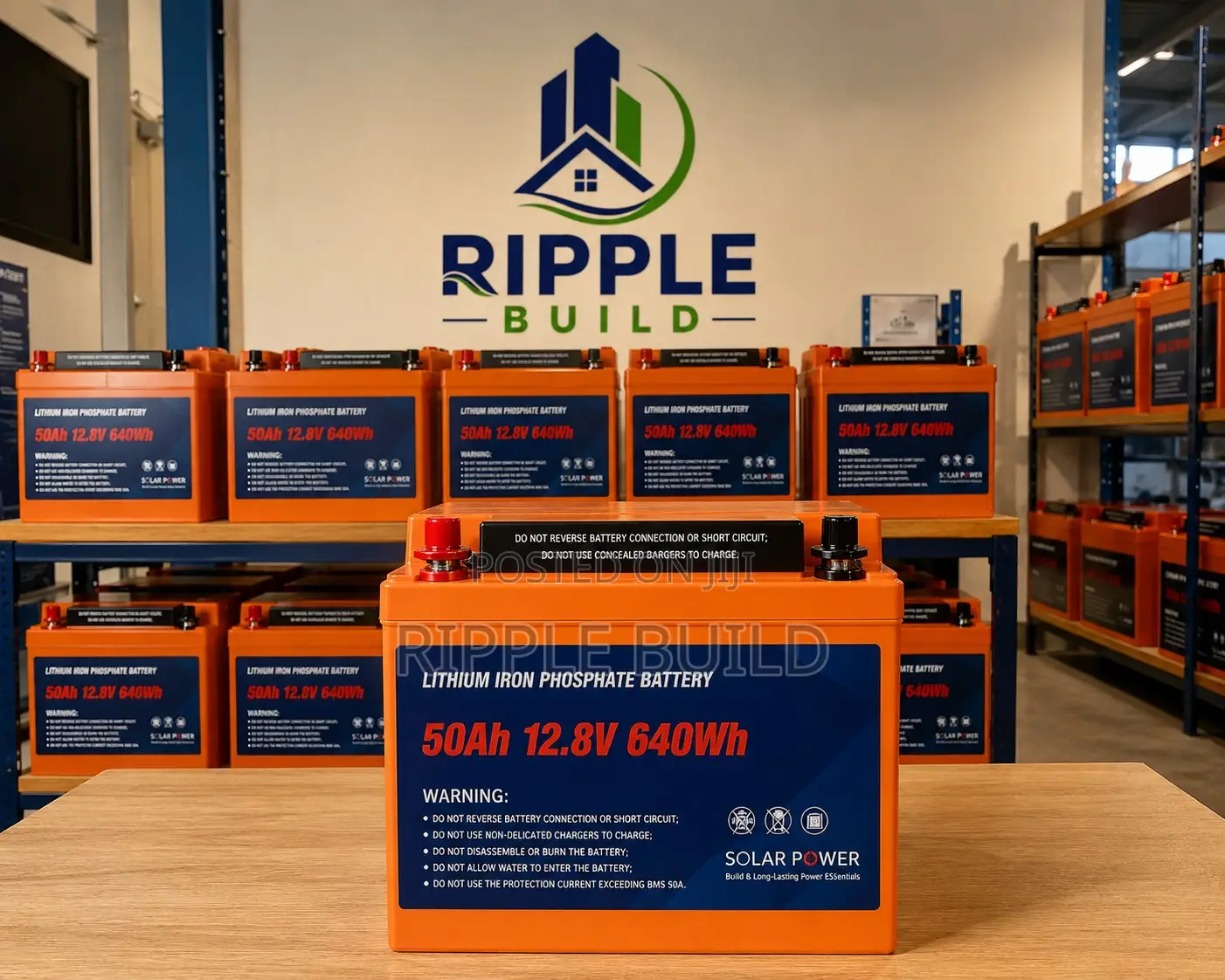 640Wh LiFePO4 Lithium Battery 50Ah Solar Backup 12V