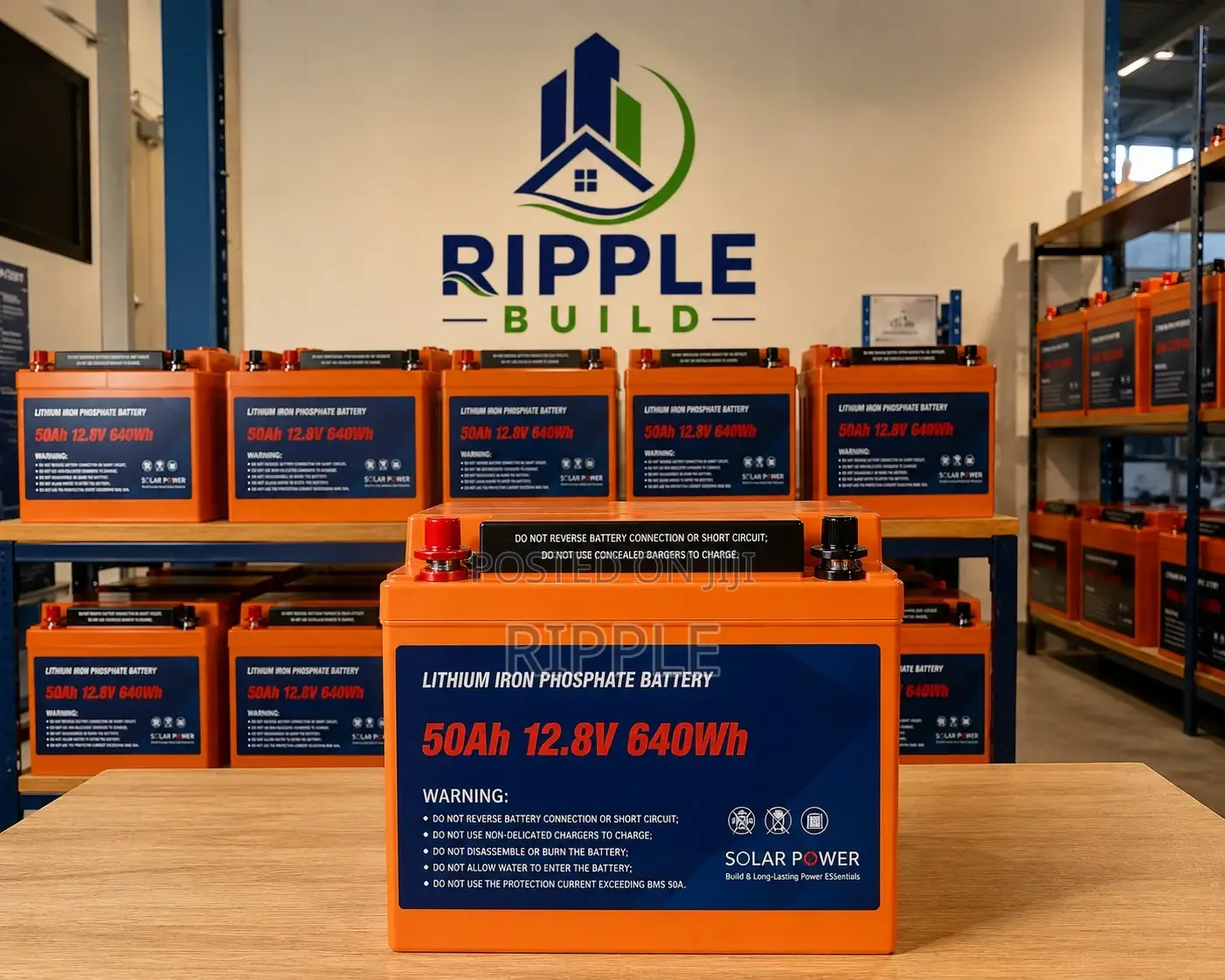 640Wh LiFePO4 Lithium Battery 50Ah Solar Backup 12V