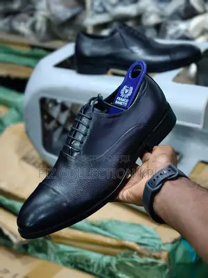 Franco Banetti Premium Black Oxford Shoes – Mixed Leather Design