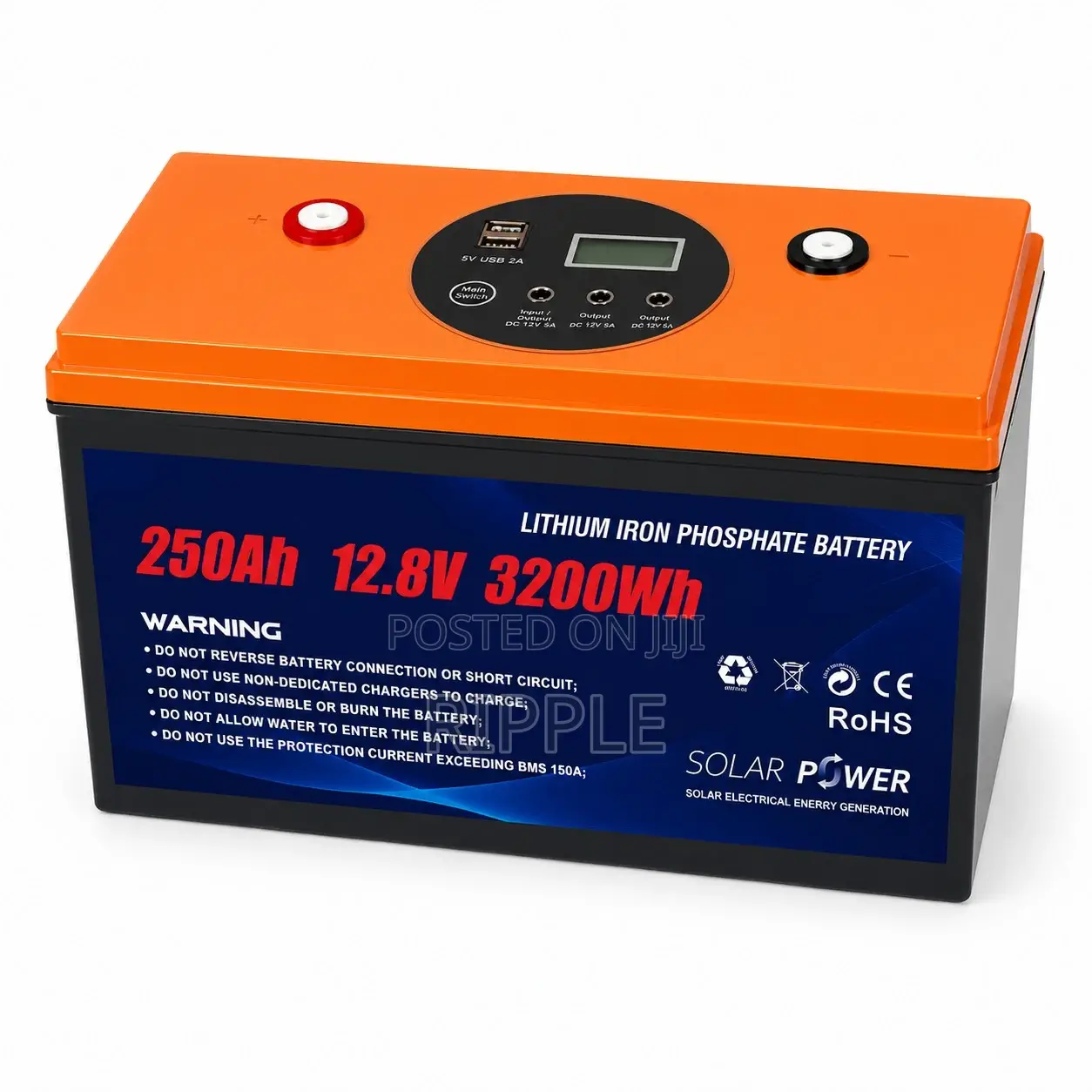 3200Wh LiFePO4 Lithium Battery 250Ah Solar Backup 12V