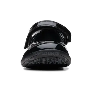 Clarks Girls ETCH FUN Black Patent Leather School Shoes