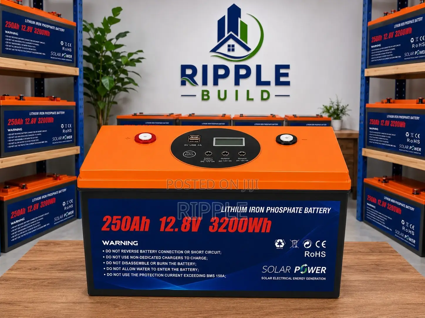 3200Wh LiFePO4 Lithium Battery 250Ah Solar Backup 12V