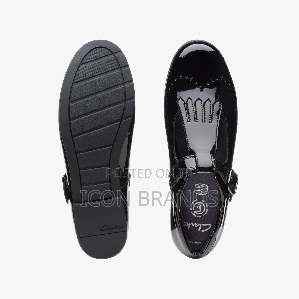 Clarks Girls Scala Teen Youth Black Patent Leather