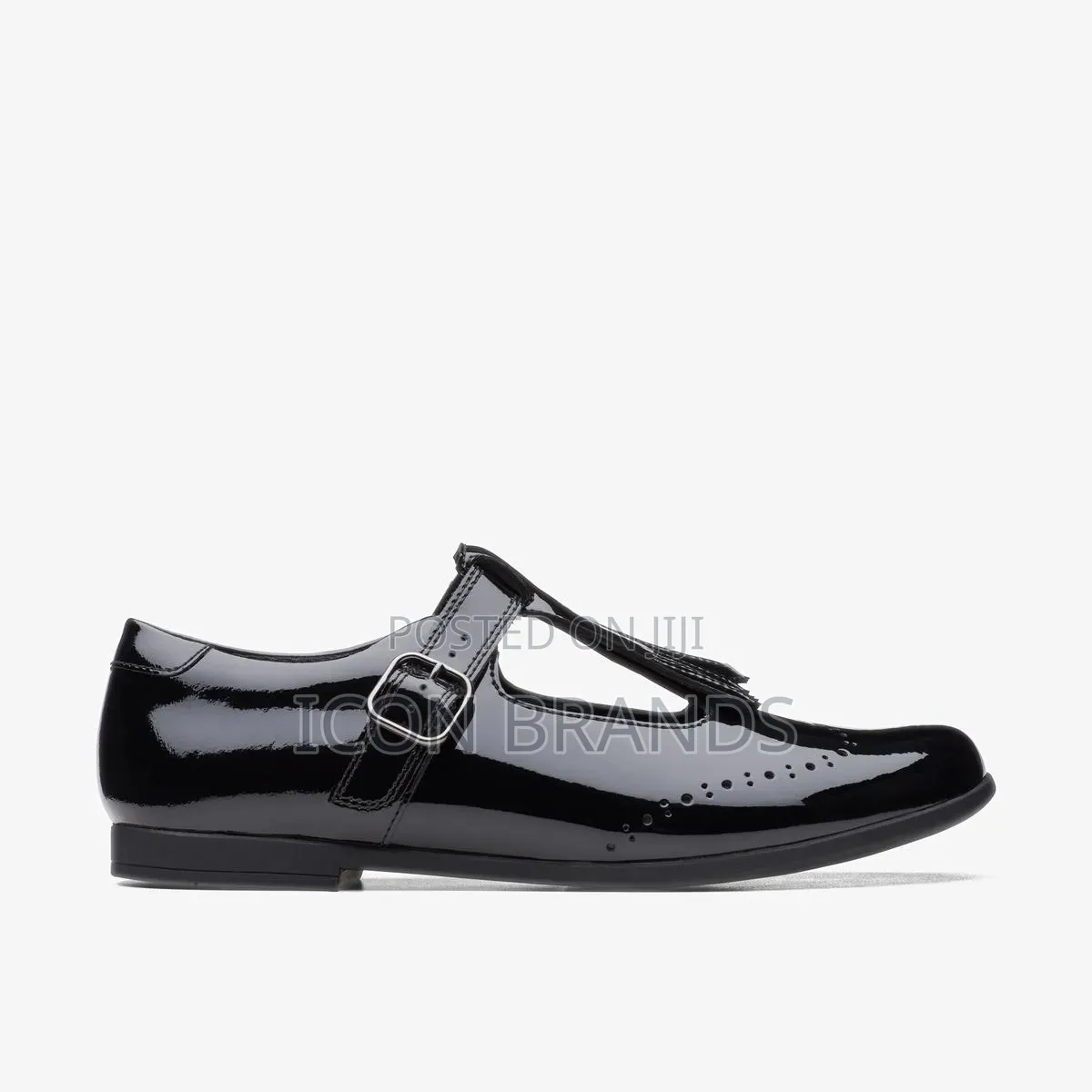 Clarks Girls Scala Teen Youth Black Patent Leather