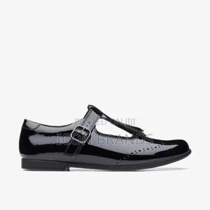 Clarks Girls Scala Teen Youth Black Patent Leather