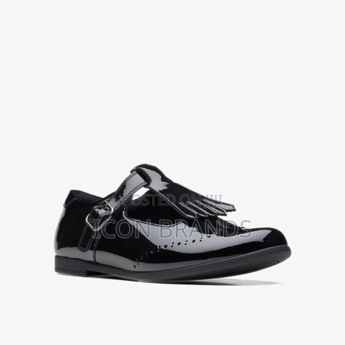 Clarks Girls Scala Teen Youth Black Patent Leather