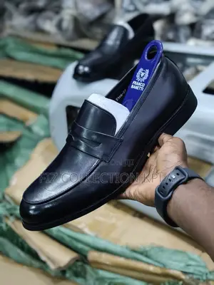 Original Franco Banetti Black Leather Penny Loafers