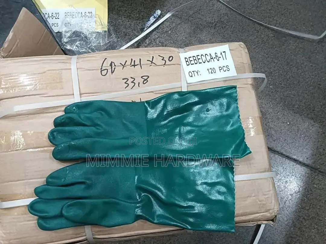 Green Double Dipped PVC Gloves