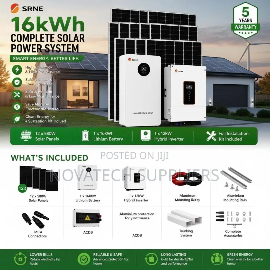 16kWh Solar Power System 12x620W Panels With All Accessories