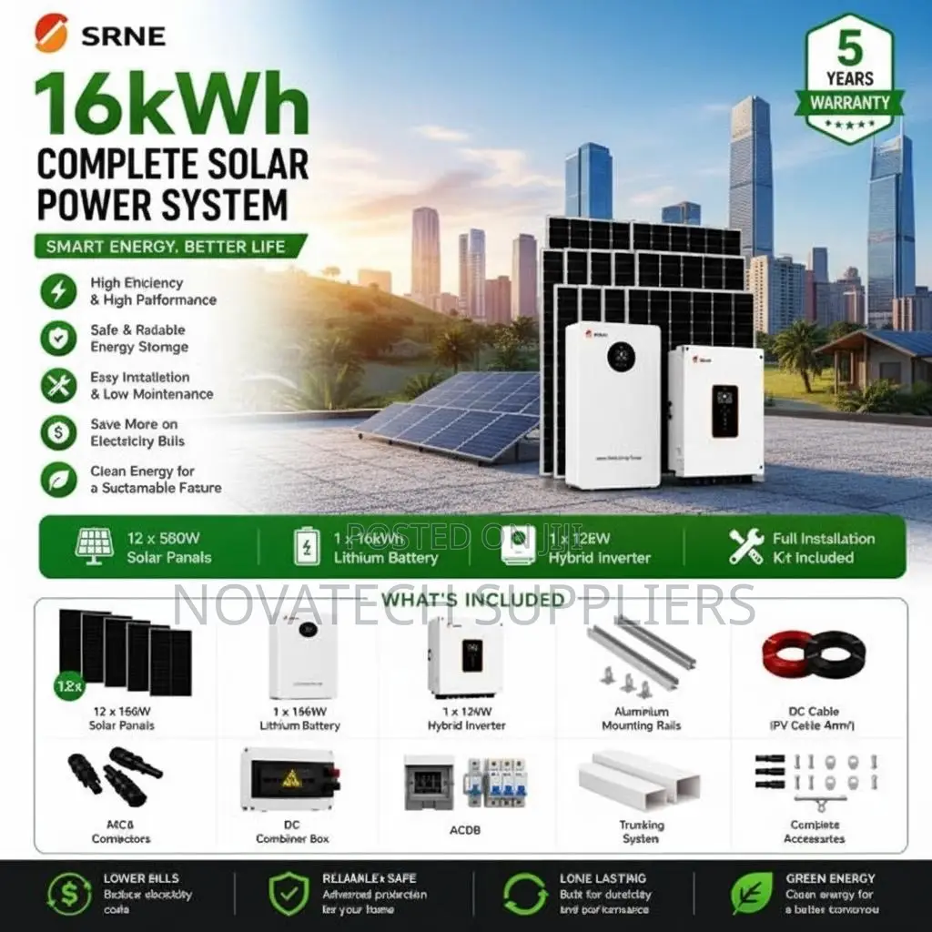 Heavy Duty 16kWh Hybrid Solar System 12kVA Inverter