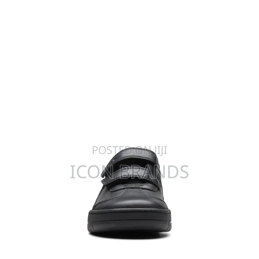 Clarks - Kick Pace K - Black Leather - School Shoes