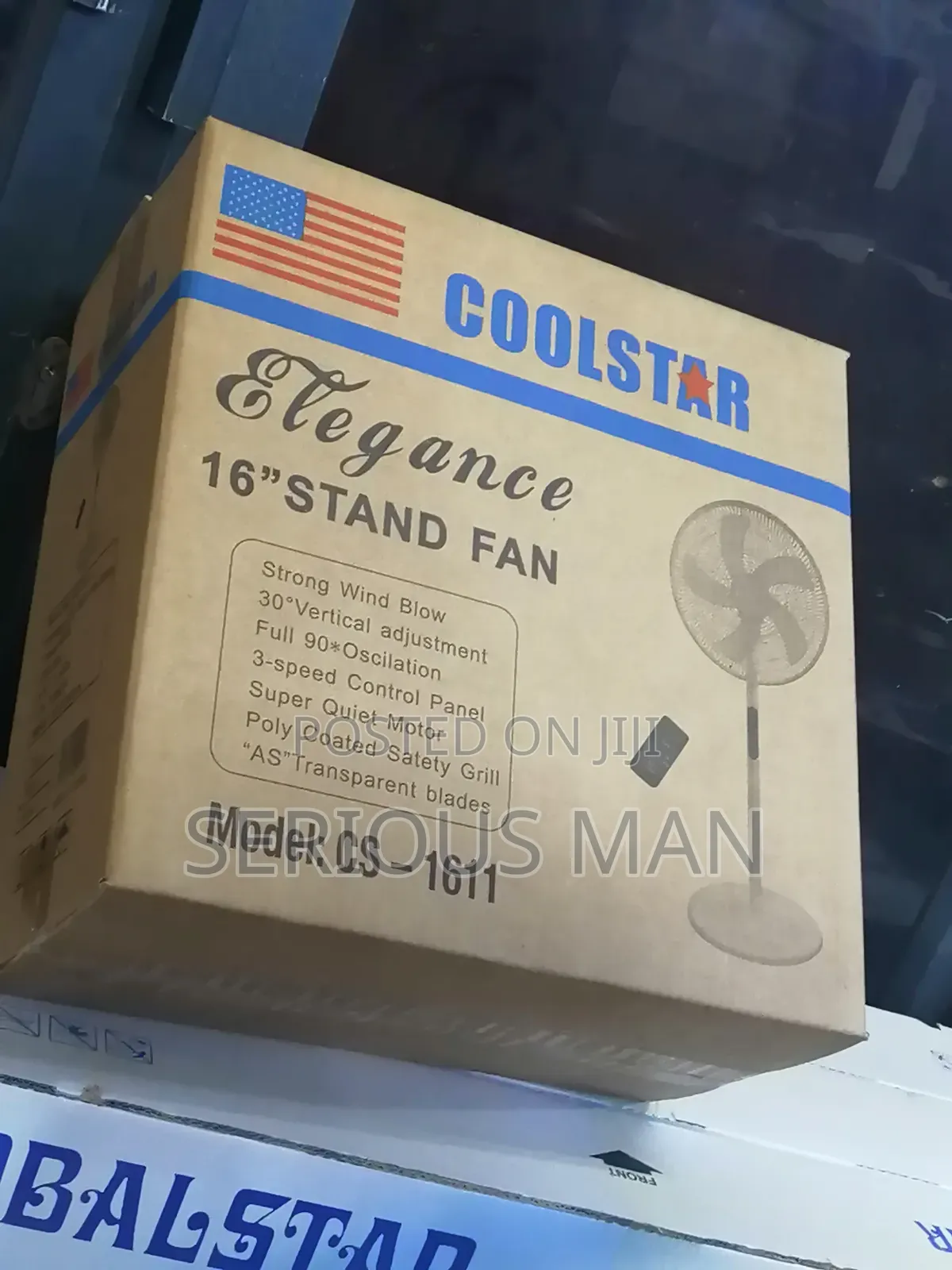 Coolstar Brand 16" Stand Fan, Specifically Model CS-1611. 2 in One