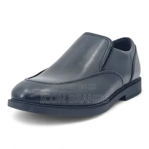 M S Black Leather School Shoes