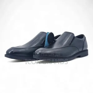 M S Black Leather School Shoes