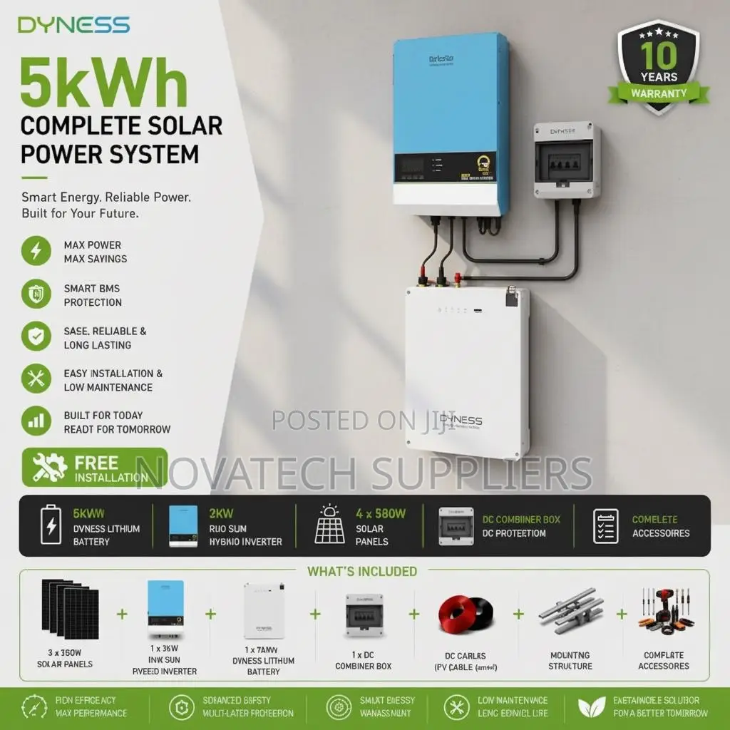 Dyness 5kWh Complete Hybrid Solar System With All Accessories