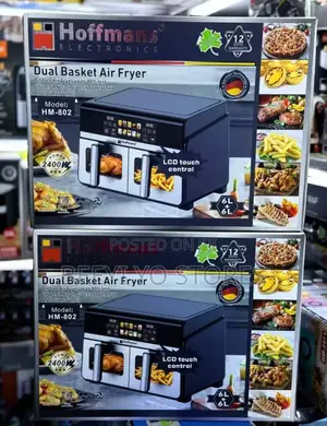 Hoffmans Dual Basket Air Fryer (Model: HM-802).