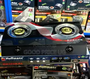 Hoffmans Electronics Tempered Glass Double Burner Gas Stove