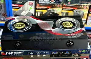 Hoffmans Electronics Tempered Glass Double Burner Gas Stove