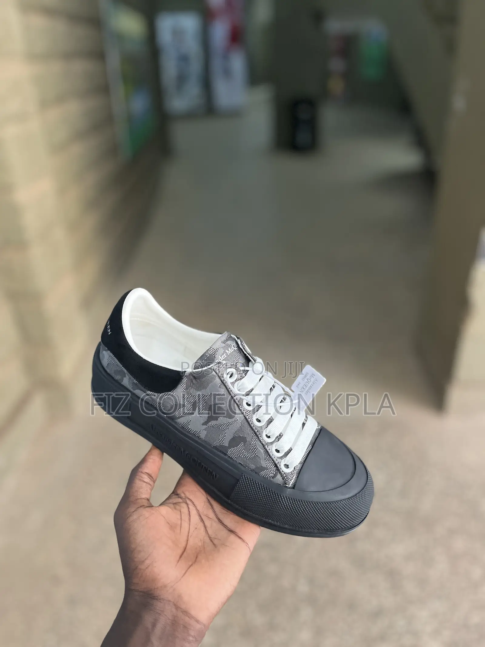 Original Black/Grey Alexander McQueen Trend Slick Lace Up Sneaker