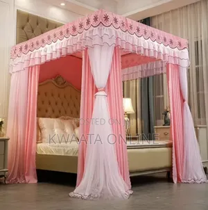 Mosquito Net Canopy+Bed Curtain - Double Layer Ruffle Decorative Drape