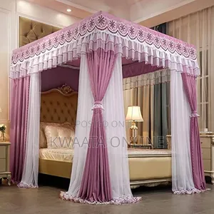 Mosquito Net Canopy+Bed Curtain - Double Layer Ruffle Decorative Drape