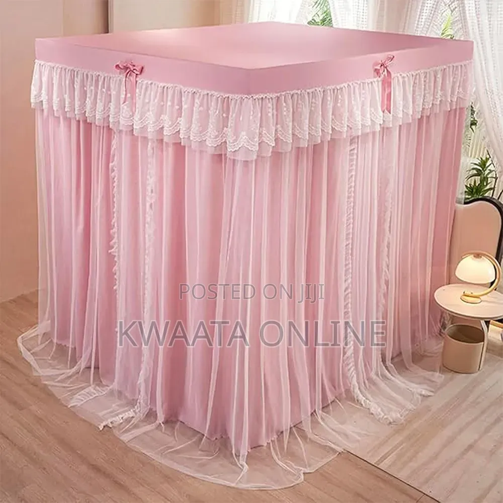 Mosquito Net Canopy+Bed Curtain - Double Layer Ruffle Decorative Drape