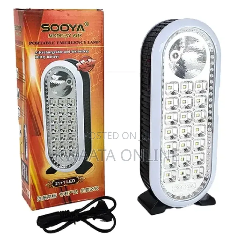 Emergency Portable Flashlight Rechargeable Lamp 21 LED + Battery