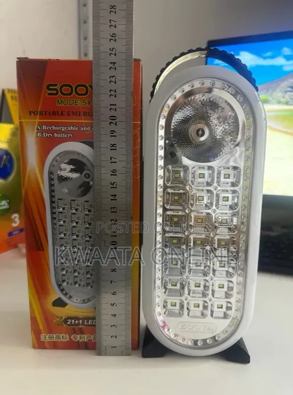 Emergency Portable Flashlight Rechargeable Lamp 21 LED + Battery