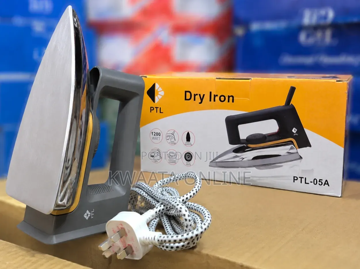 PTL 1200W Flat Dry Iron – Fast Heating With Non-Stick Soleplate