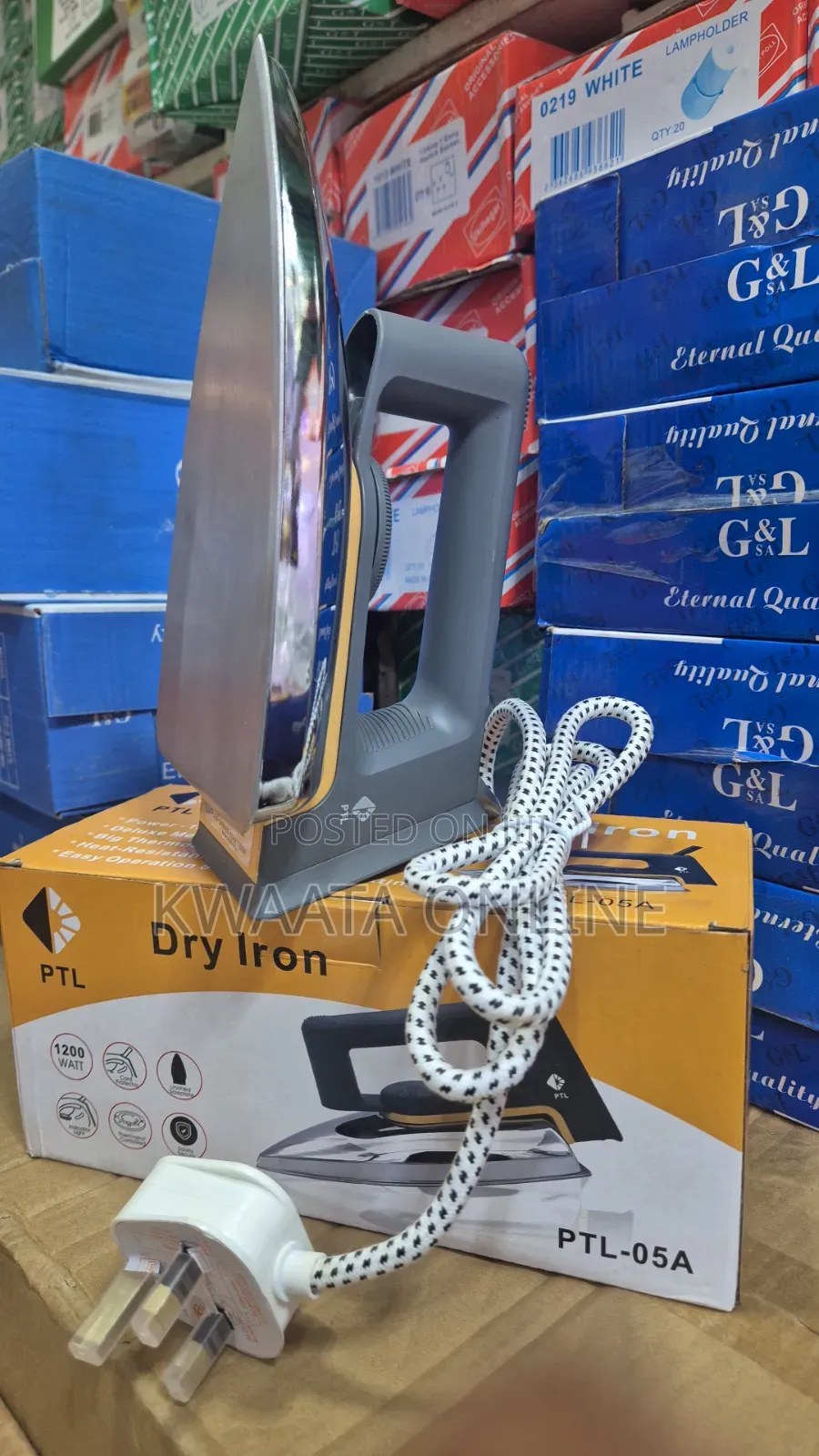 PTL 1200W Flat Dry Iron – Fast Heating With Non-Stick Soleplate