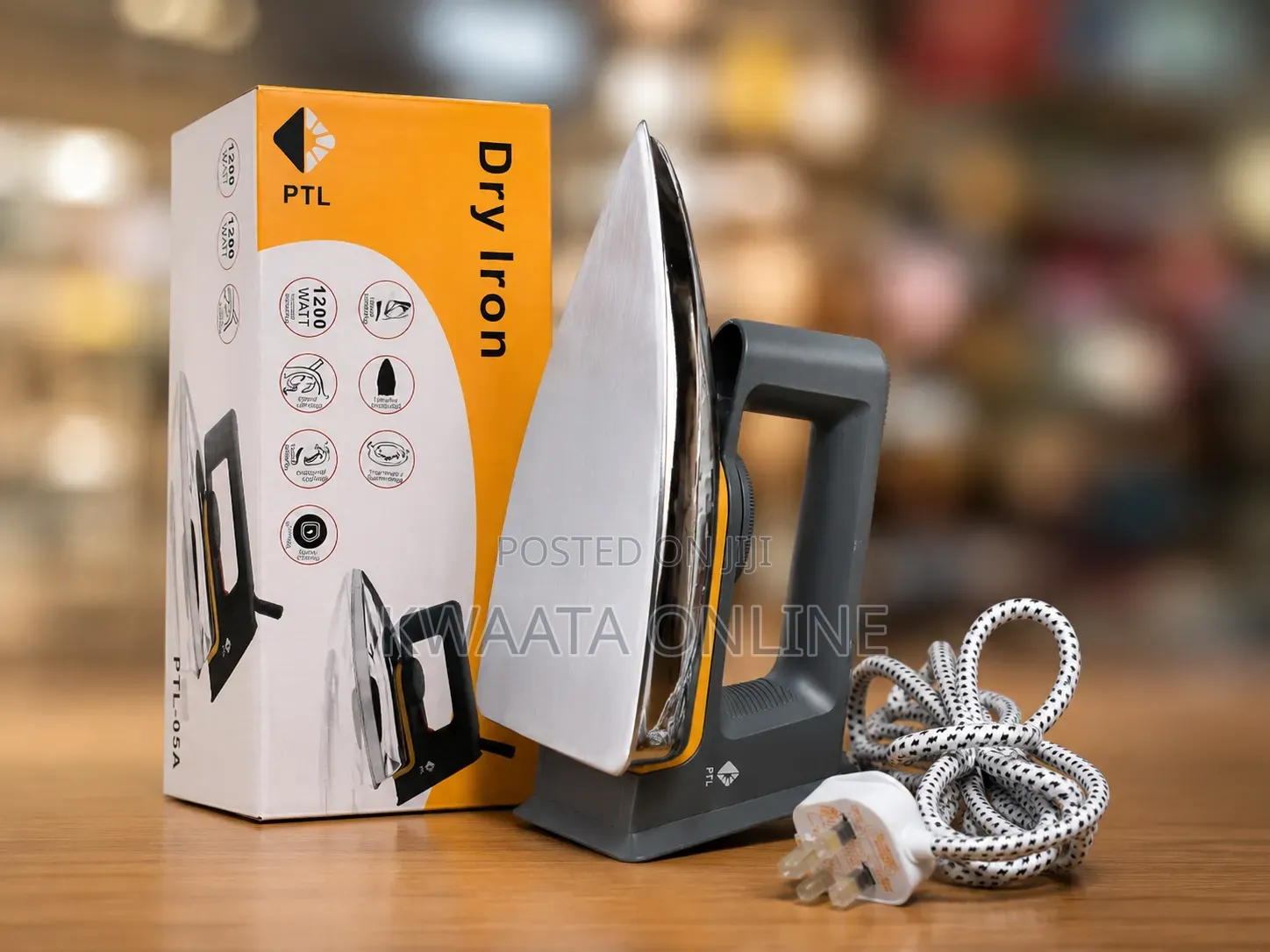 PTL 1200W Flat Dry Iron – Fast Heating With Non-Stick Soleplate