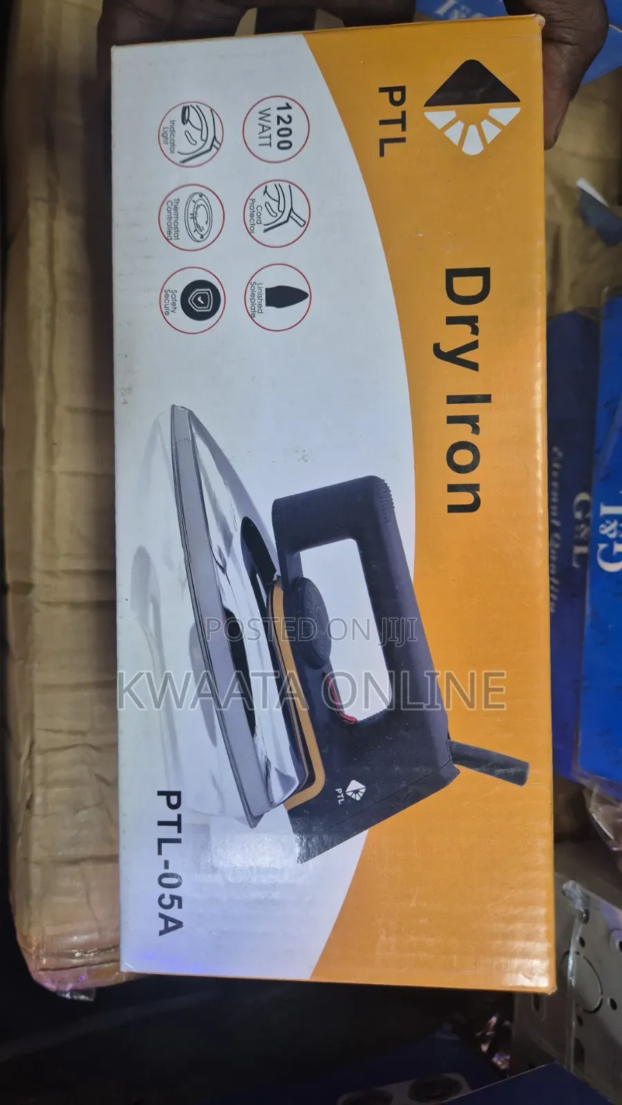 PTL 1200W Flat Dry Iron – Fast Heating With Non-Stick Soleplate