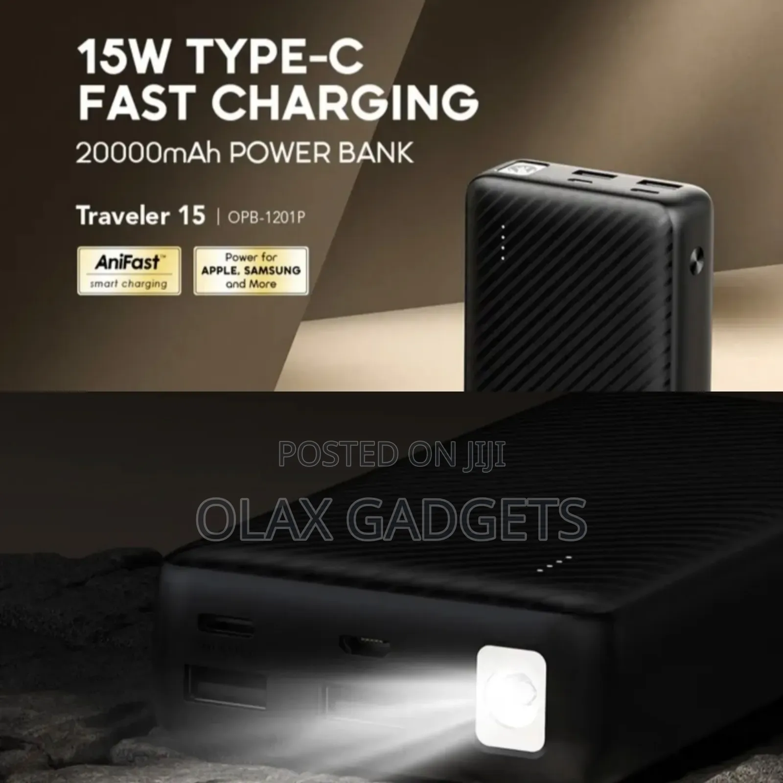Oraimo Traveler 15 20000mah 15w Power Bank Type C in/Output