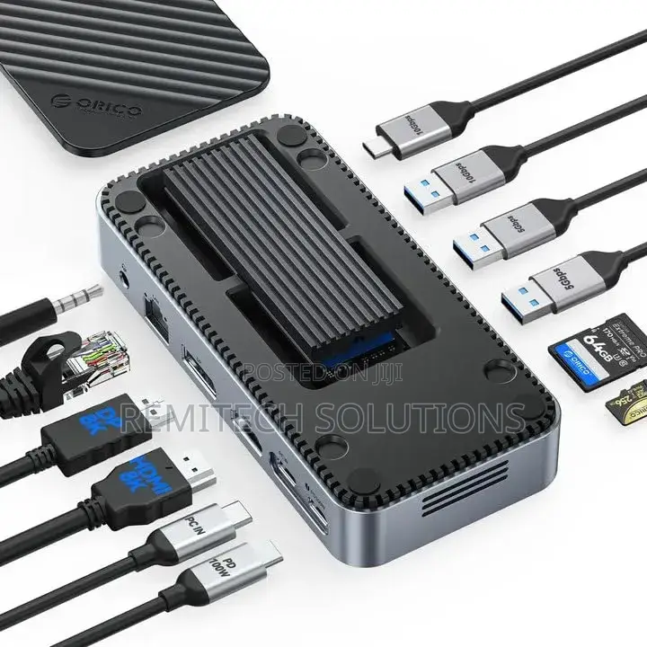 ORICO 10-in-1 USB-C Docking Station/M.2 SSD Enclosure, M.2 NVMe