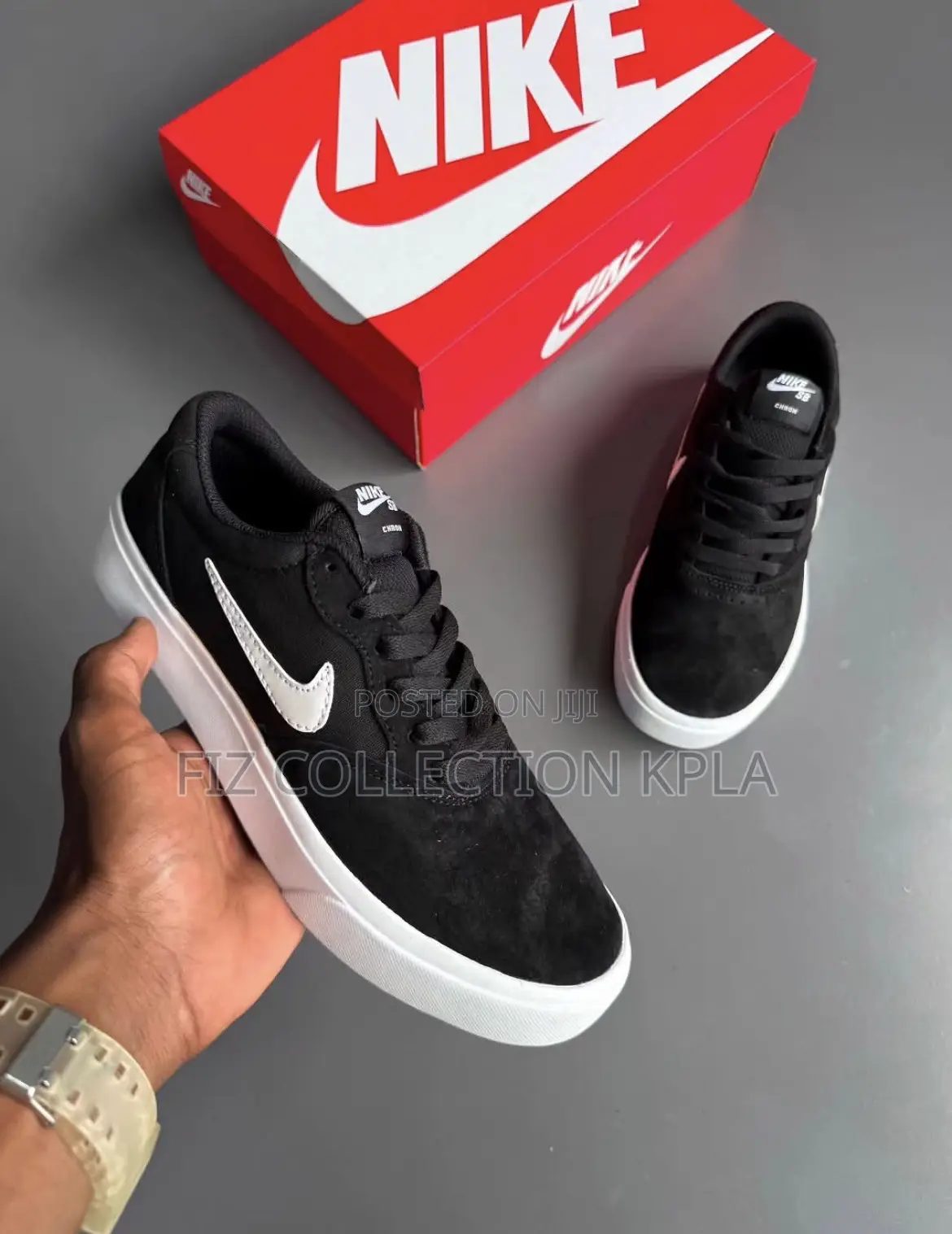 Original Nike SB Chron Solarsoft Black White Skate Sneakers