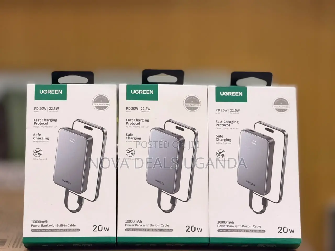 Ugreen 10000mah 22.5W Power Bank With Built-in USB-C Cable