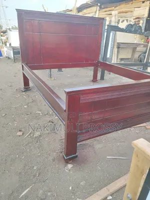 5 by 6 Wooden Bed in Gray and Gold Color