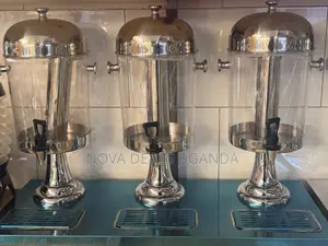 Triple Juice Dispenser, 3-Bucket 8L, Stainless Steel, With Drip Tray