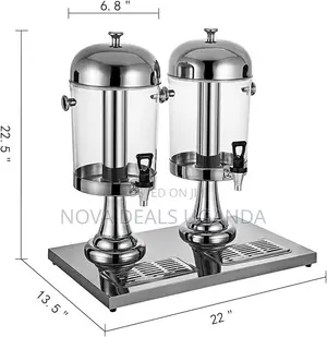 Commercial Stainless Steel Double Non-Electric Juice Dispenser 16L