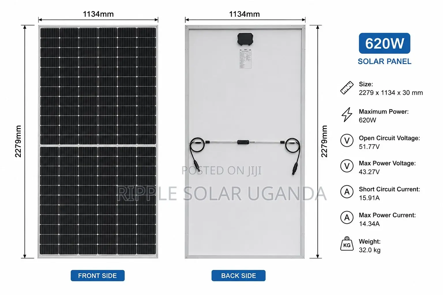 620W Monocrystalline Panel High Efficiency N-Type