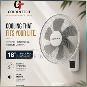 18-Inch Golden Tech Wall-Mounted Fan. Big Sized Fan